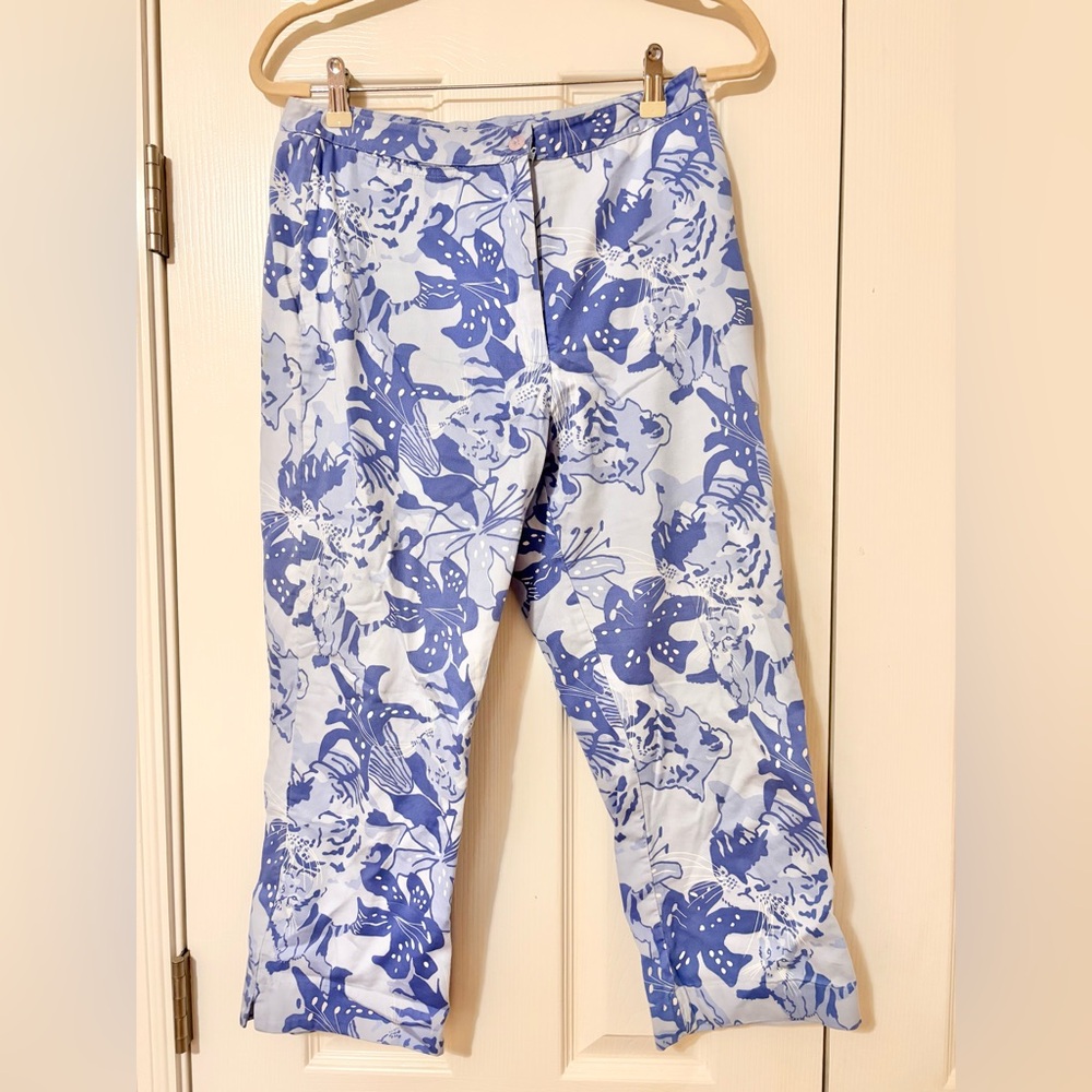 Lilly Pulitzer blue and White Floral pants